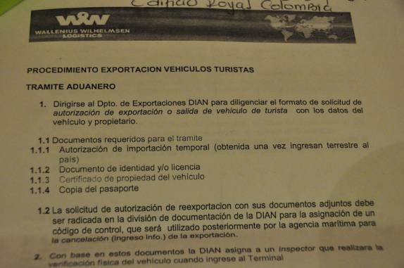 Instruções para o processo de envio da Fiona da Colômbia ao Panamá